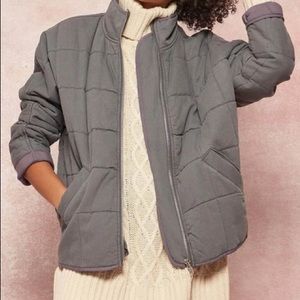 Promesa zip up quilted bomber jacket